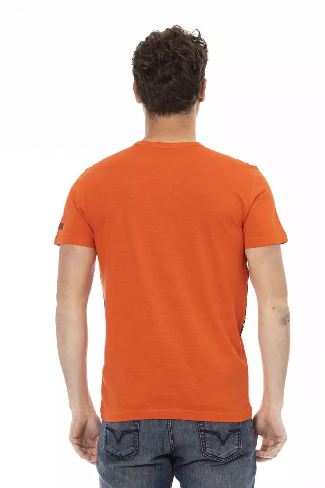 "Orange Cotton Men T-Shirt" Trussardi Action