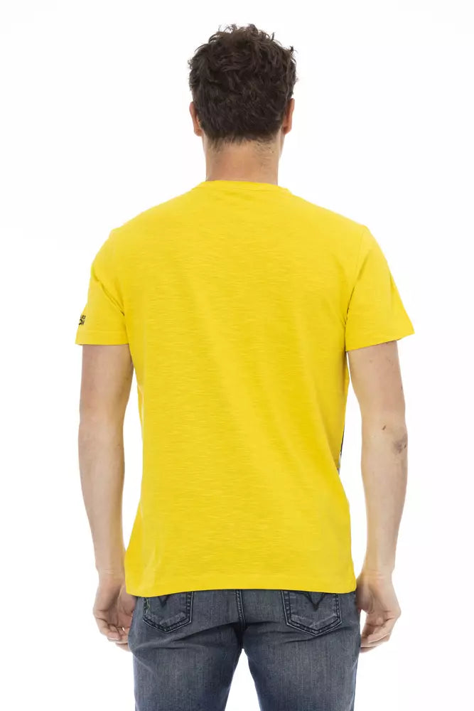 Yellow Cotton Men TShirt Trussardi Action