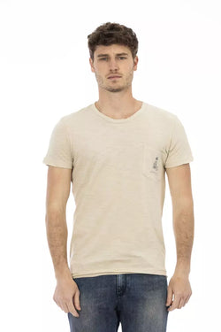 Beige Cotton Men T-Shirt Trussardi Action