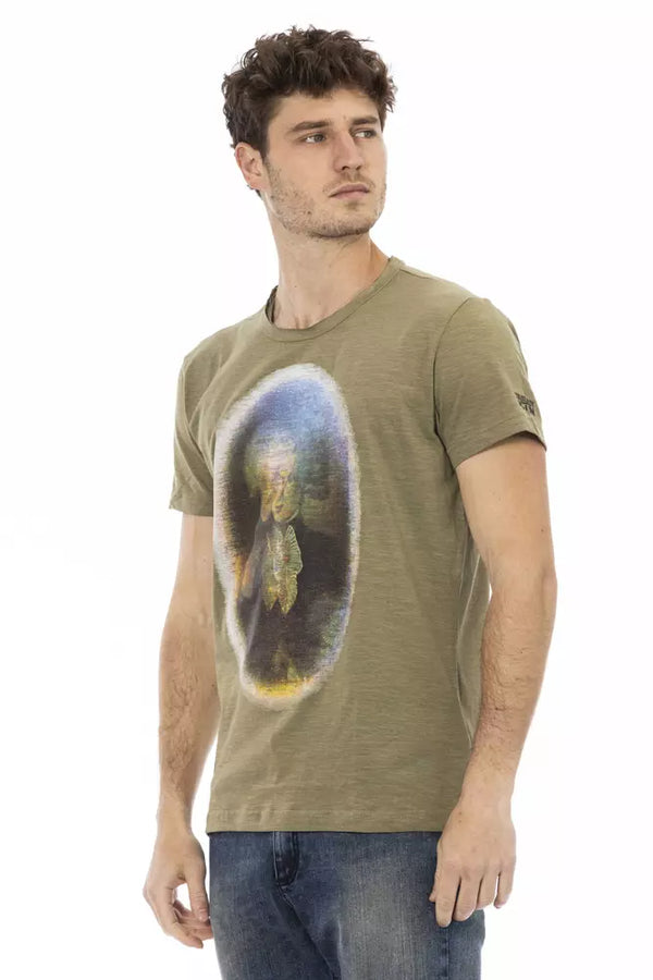 Green Cotton Men T-Shirt Trussardi Action