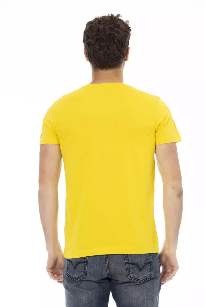 Yellow Cotton Men T-Shirt Trussardi Action