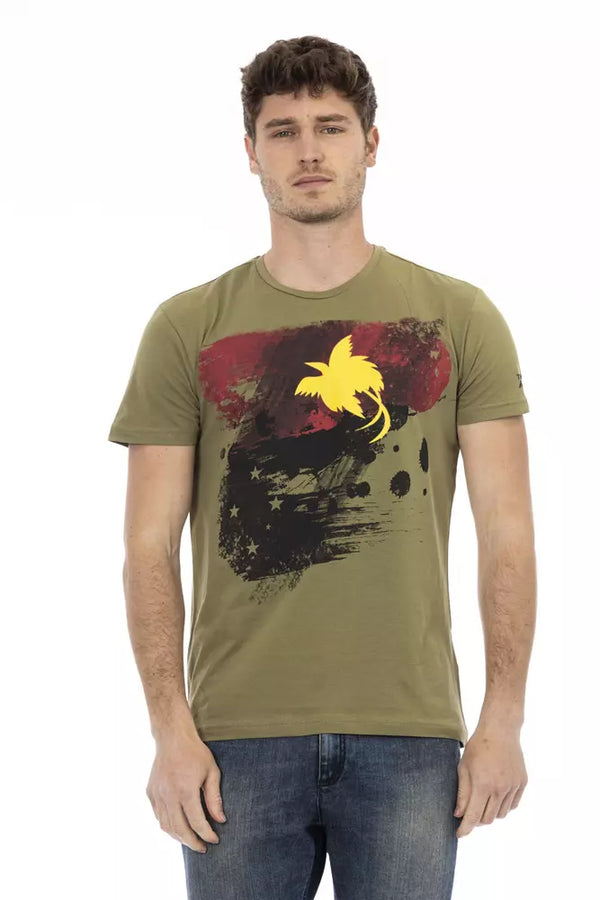 Green Cotton Men T-Shirt Trussardi Action