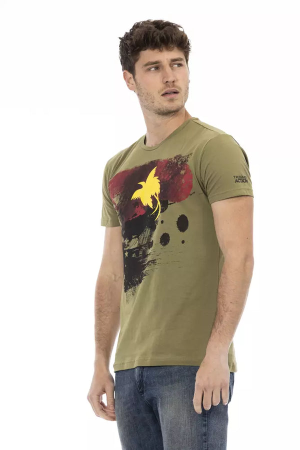 Green Cotton Men T-Shirt Trussardi Action
