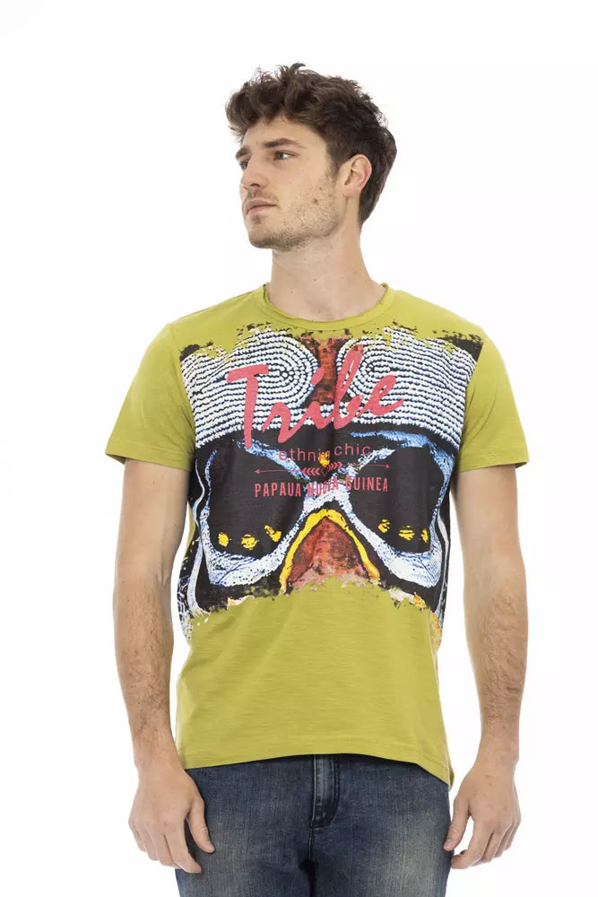 Green Cotton Men T-Shirt Trussardi Action