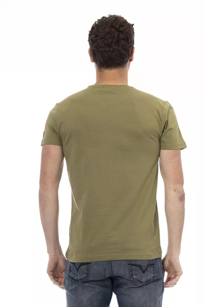 Green Cotton Men T-Shirt Trussardi Action