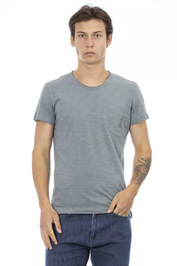 Gray Cotton Men T-Shirt Trussardi Action