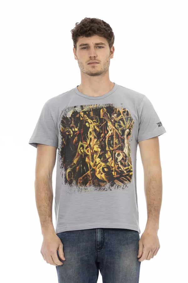 Gray Cotton Men T-Shirt Trussardi Action