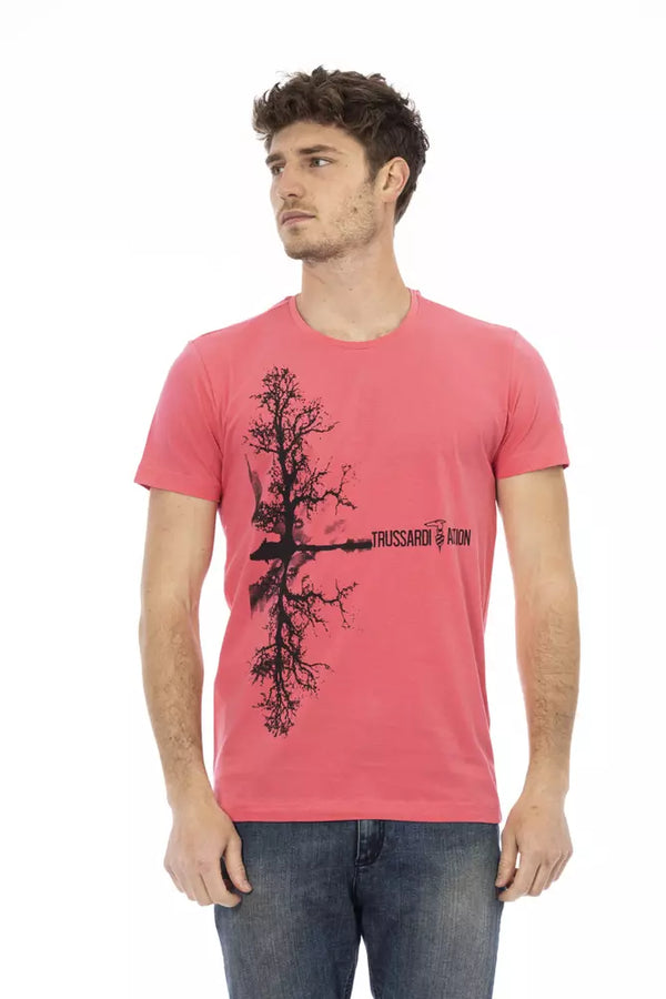 Pink Cotton Men T-Shirt Trussardi Action