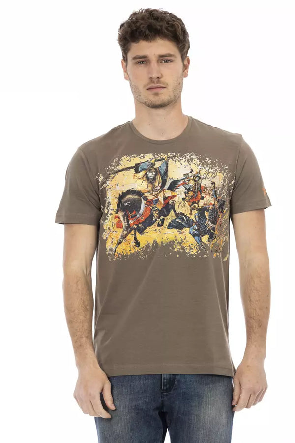 Brown Cotton Men T-Shirt Trussardi Action