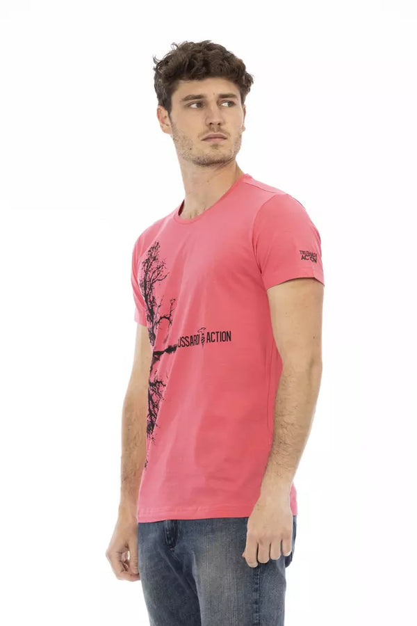 Pink Cotton Men T-Shirt Trussardi Action