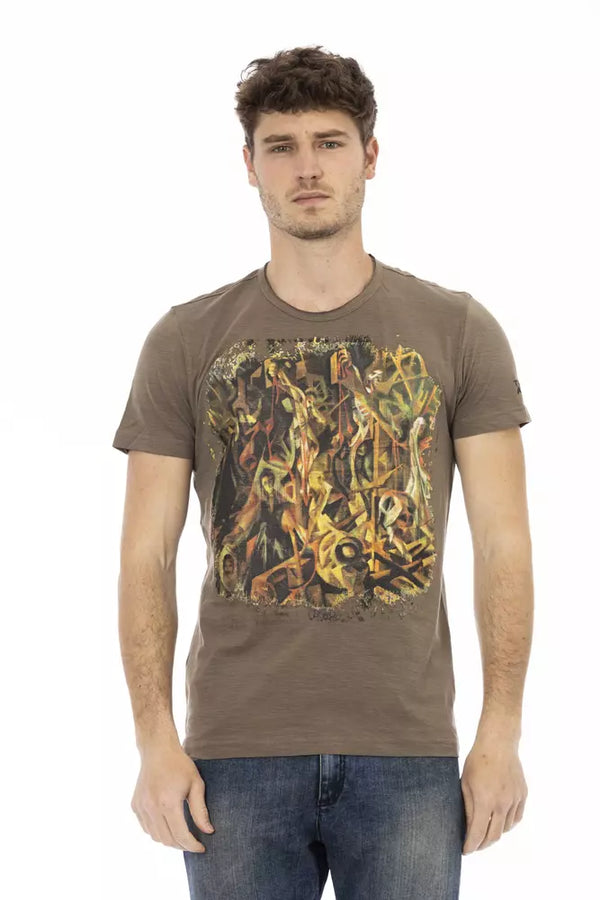 Brown Cotton Men T-Shirt Trussardi Action
