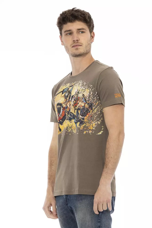 Brown Cotton Men T-Shirt Trussardi Action
