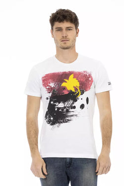 White Cotton Men's T-Shirt Trussardi Action