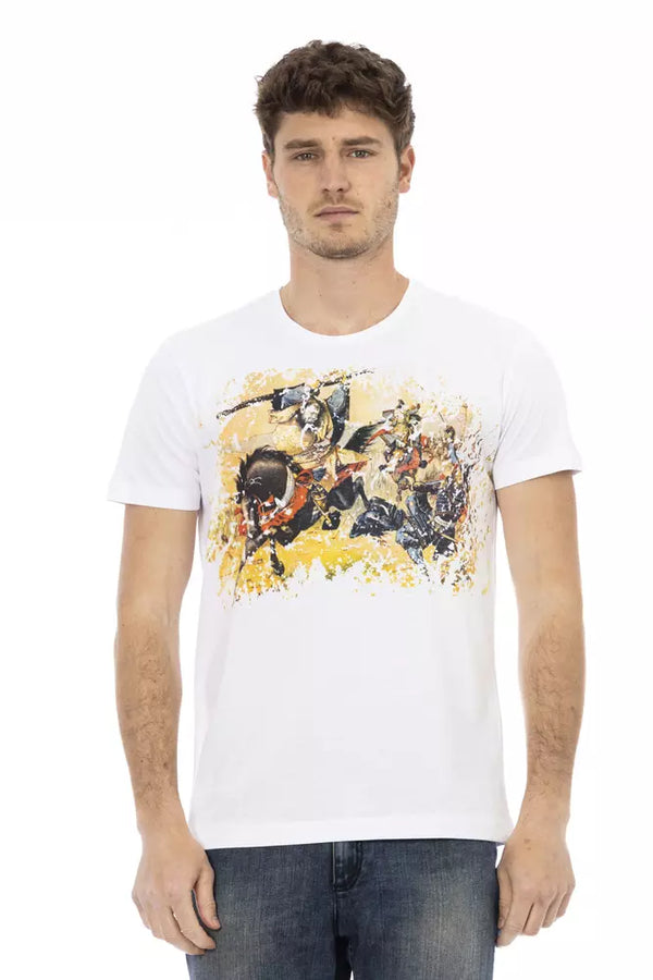White Cotton Men TShirt Trussardi Action