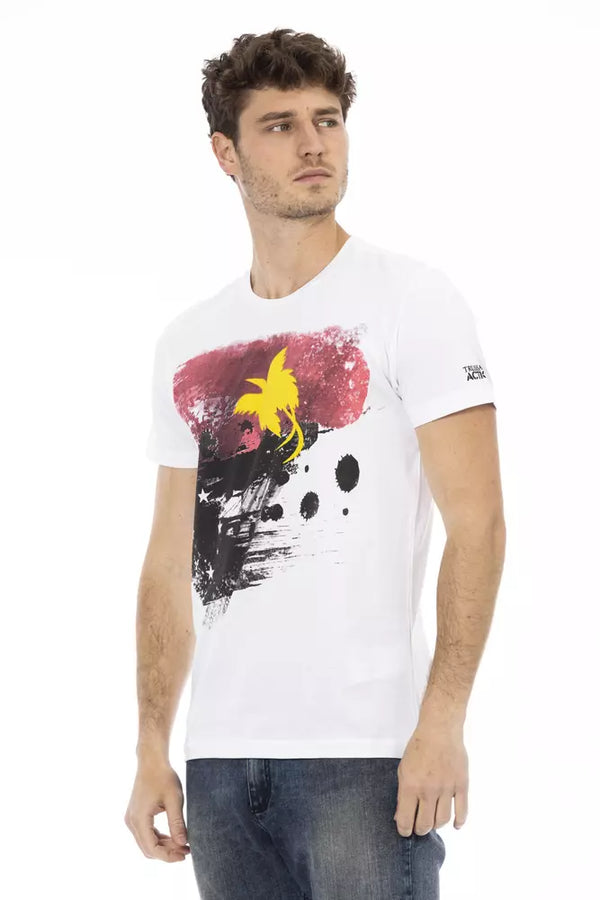 White Cotton Men's T-Shirt Trussardi Action