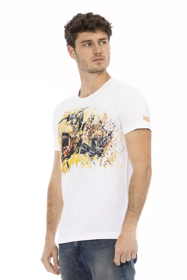 White Cotton Men TShirt Trussardi Action