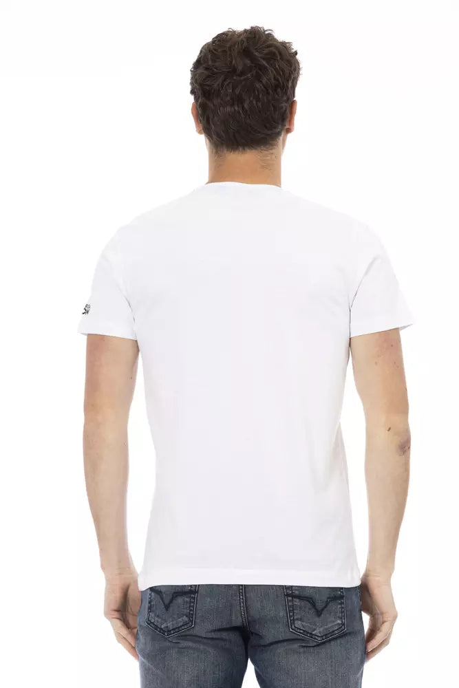 White Cotton Men's T-Shirt Trussardi Action