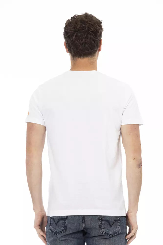 White Cotton Men TShirt Trussardi Action