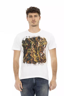 White Cotton Men T-Shirt Trussardi Action