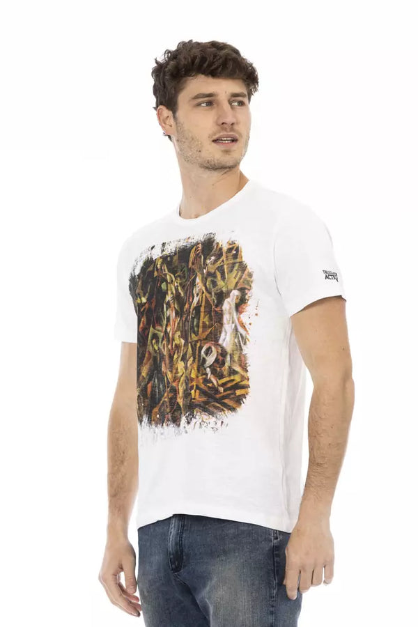 White Cotton Men T-Shirt Trussardi Action