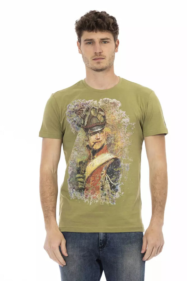 Green Cotton Men T-Shirt Trussardi Action
