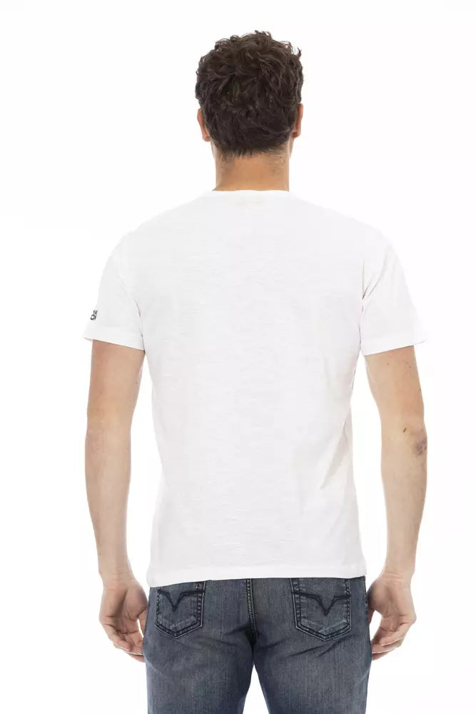 White Cotton Men T-Shirt Trussardi Action