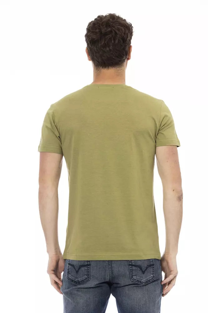 Green Cotton Men T-Shirt Trussardi Action