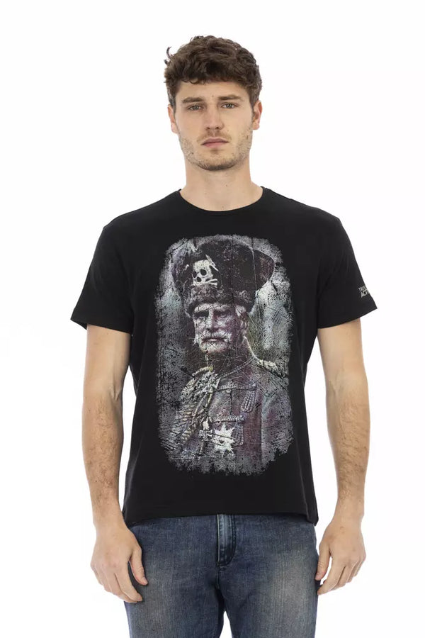 Black Cotton Men T-Shirt Trussardi Action