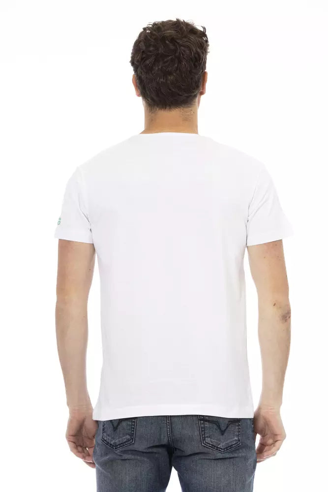 White Cotton Men T-Shirt Trussardi Action