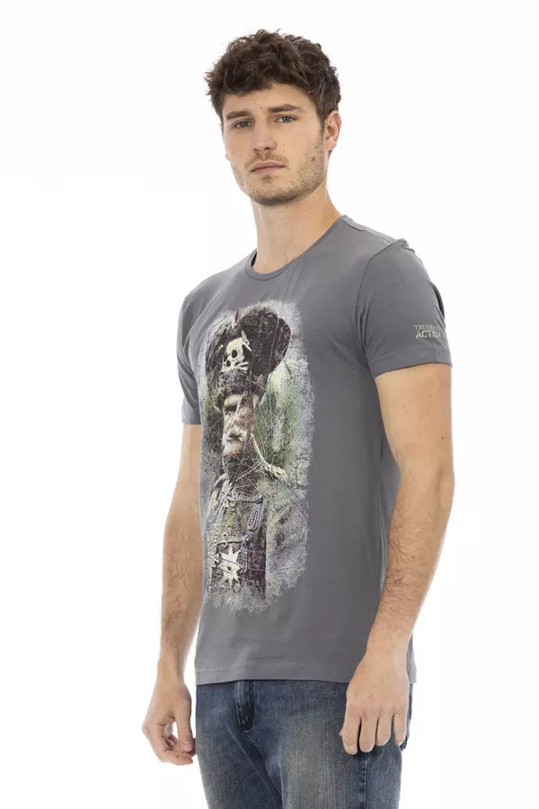 Gray Cotton Men T-Shirt Trussardi Action