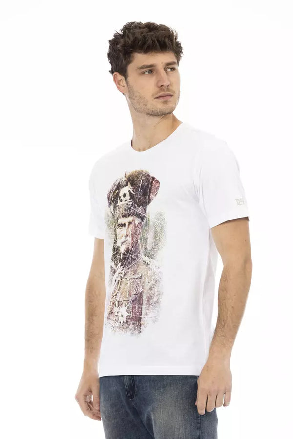 White Cotton Men T-Shirt Trussardi Action