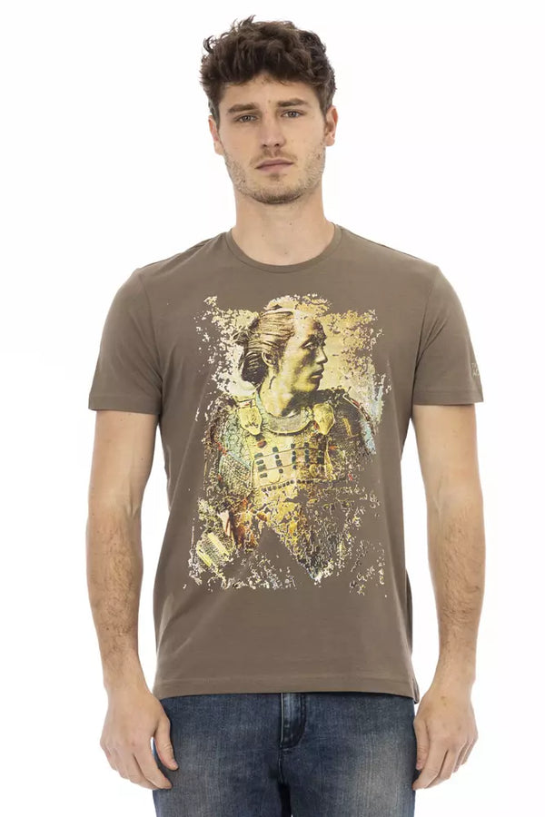 Brown Cotton Men T-Shirt Trussardi Action