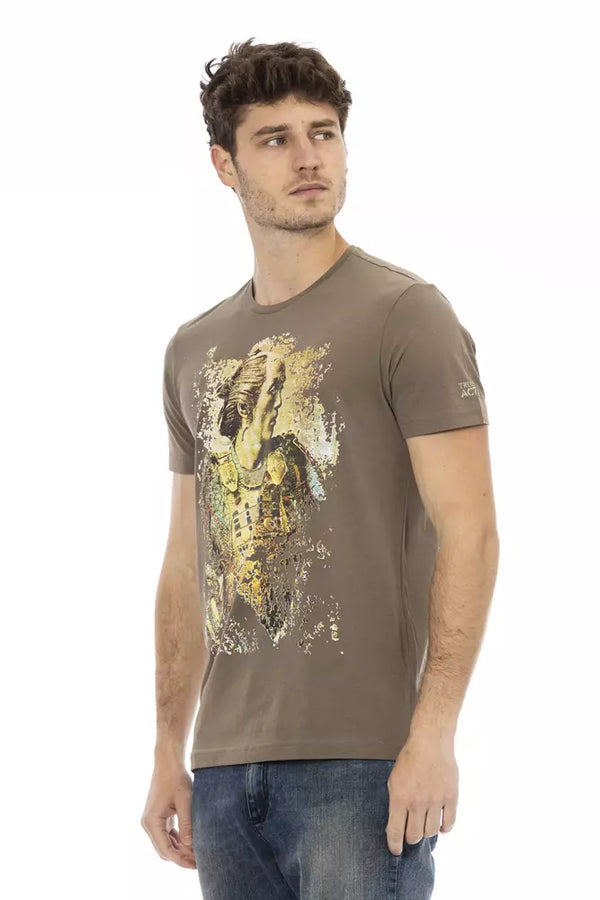Brown Cotton Men T-Shirt Trussardi Action