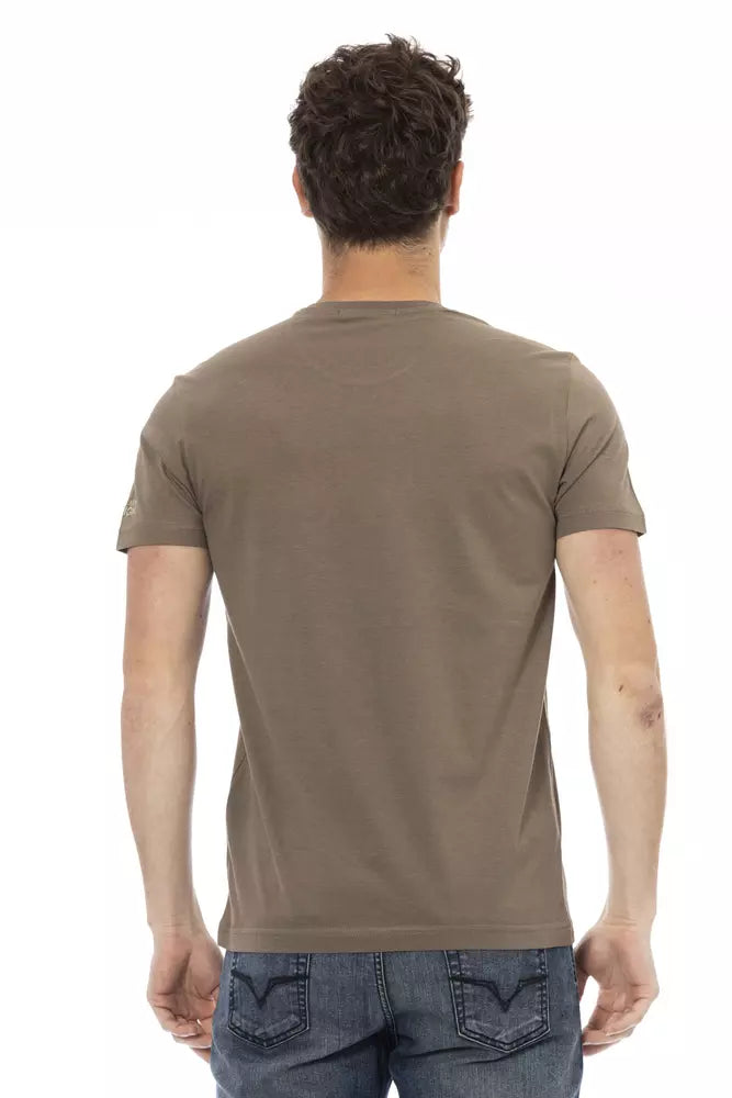 Brown Cotton Men T-Shirt Trussardi Action