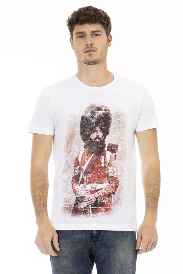 White Cotton Men T-Shirt Trussardi Action