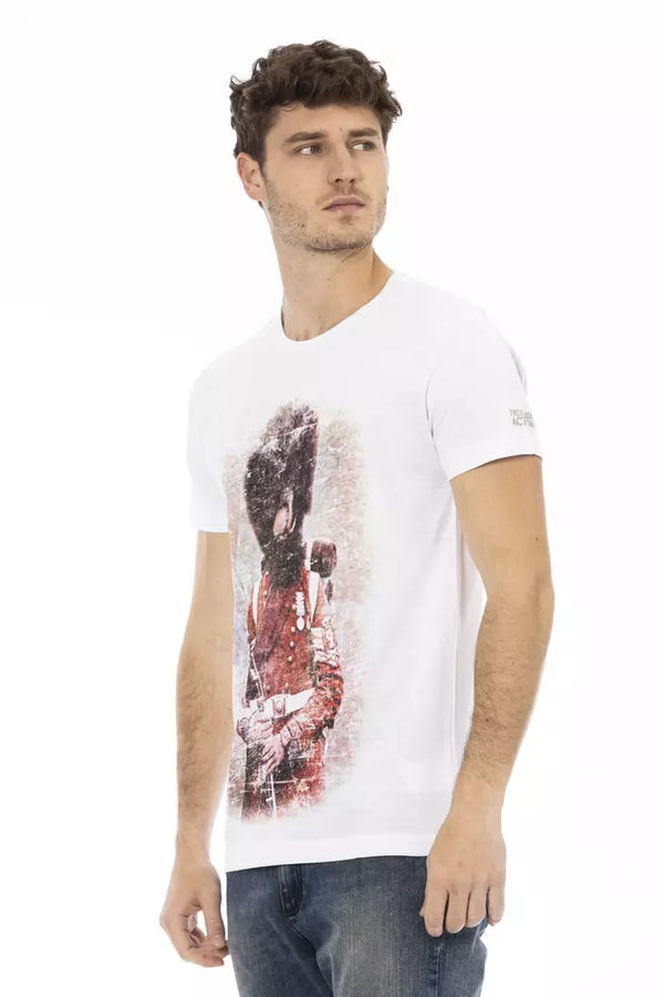 White Cotton Men T-Shirt Trussardi Action