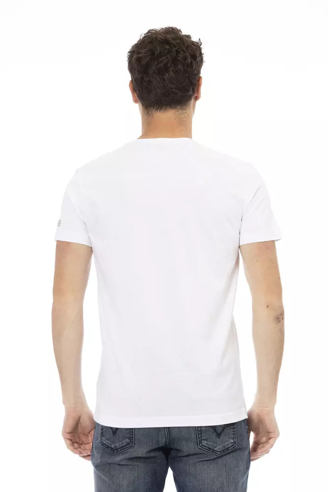 White Cotton Men T-Shirt Trussardi Action