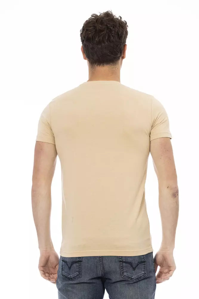 Beige Cotton Men T-Shirt Trussardi Action