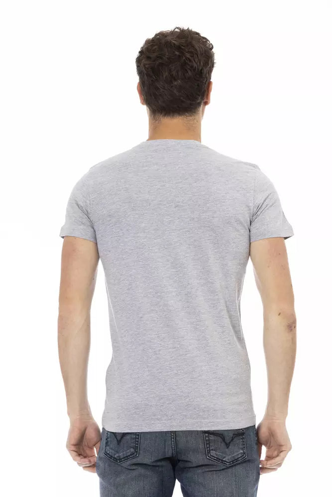 Gray Cotton Men T-Shirt Trussardi Action