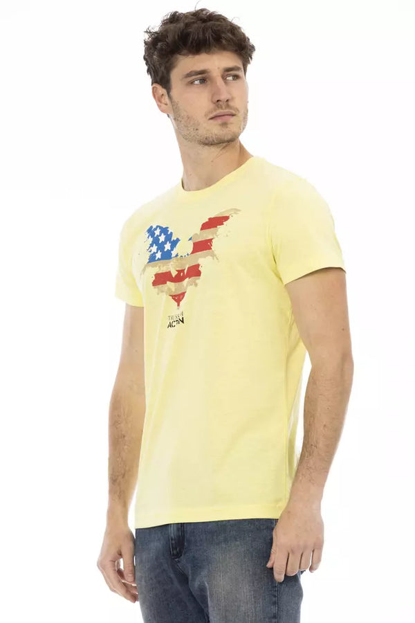Yellow Cotton Men T-Shirt Trussardi Action