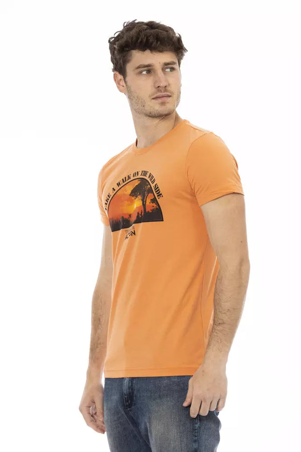 Orange Cotton Men TShirt Trussardi Action