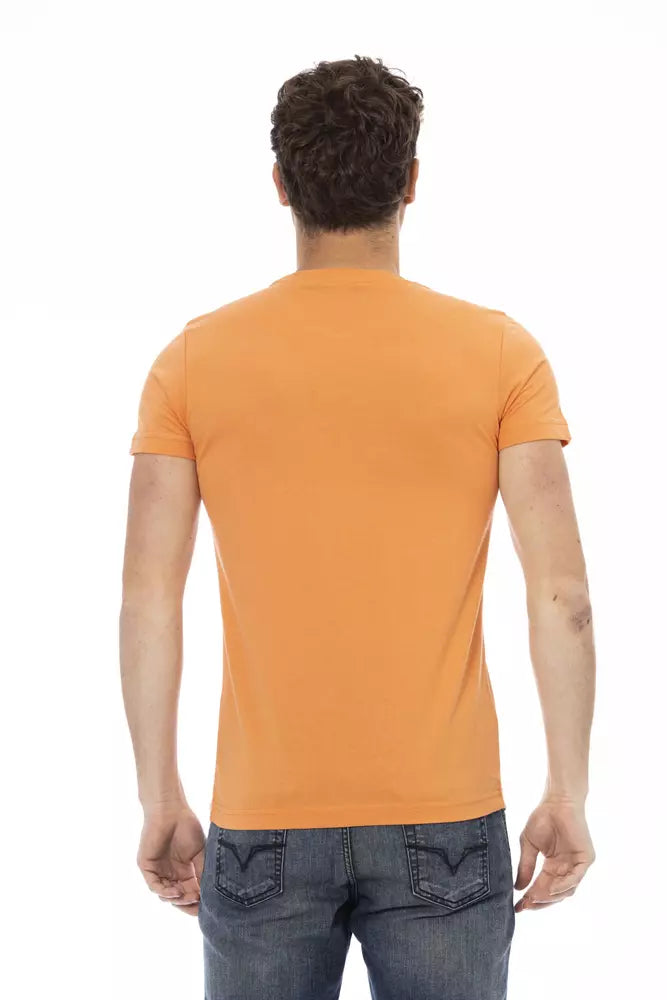Orange Cotton Men TShirt Trussardi Action