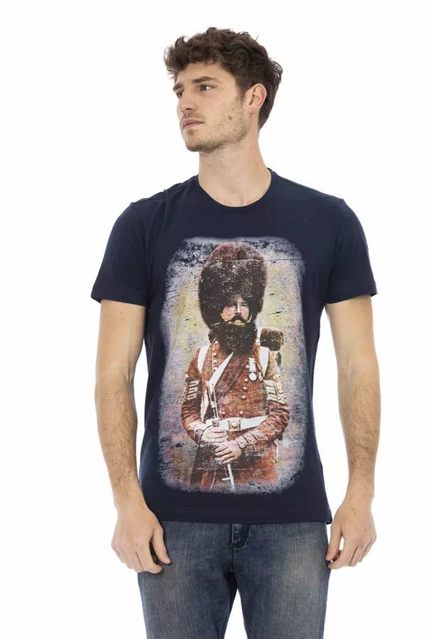 Blue Cotton Men T-Shirt Trussardi Action
