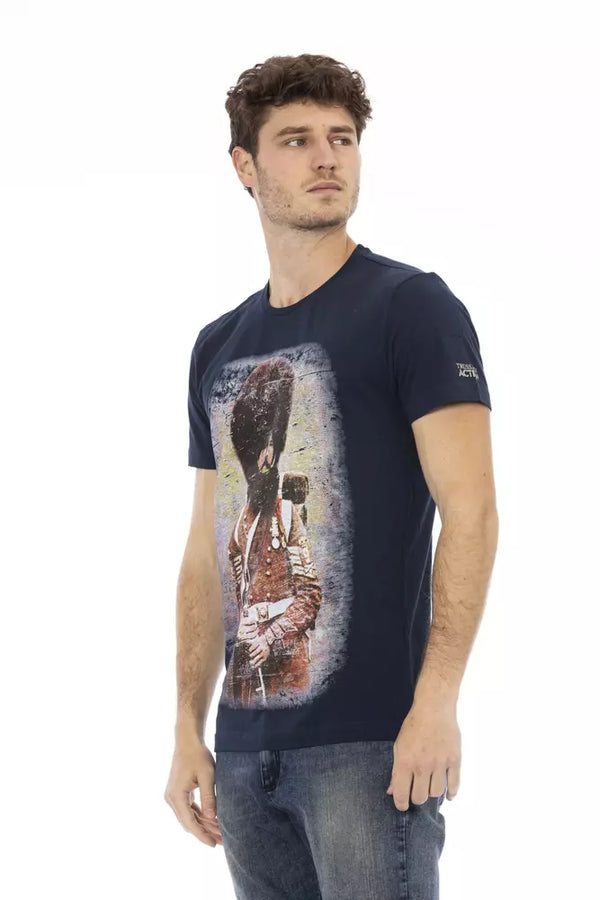 Blue Cotton Men T-Shirt Trussardi Action
