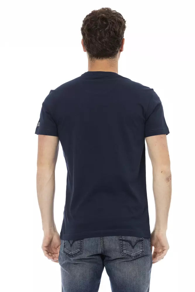 Blue Cotton Men T-Shirt Trussardi Action
