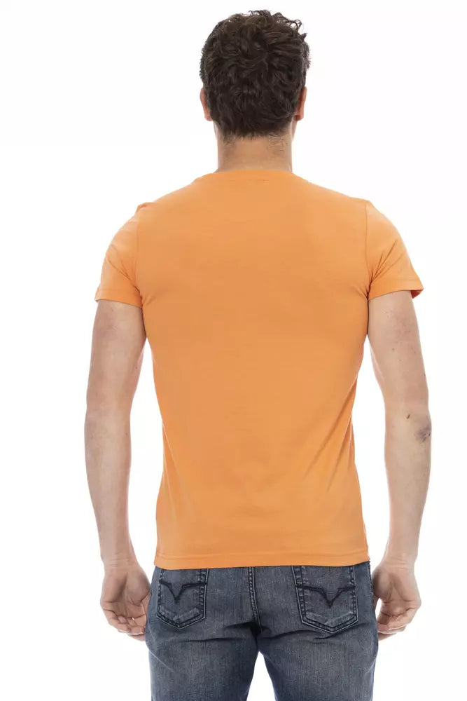 Orange Cotton Men T-Shirt Trussardi Action