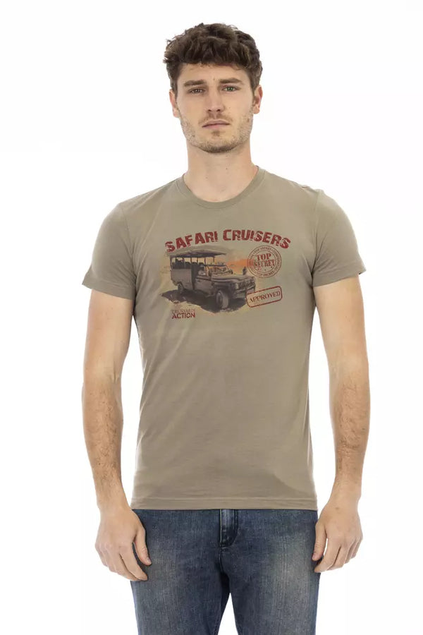 Green Cotton Men T-Shirt Trussardi Action
