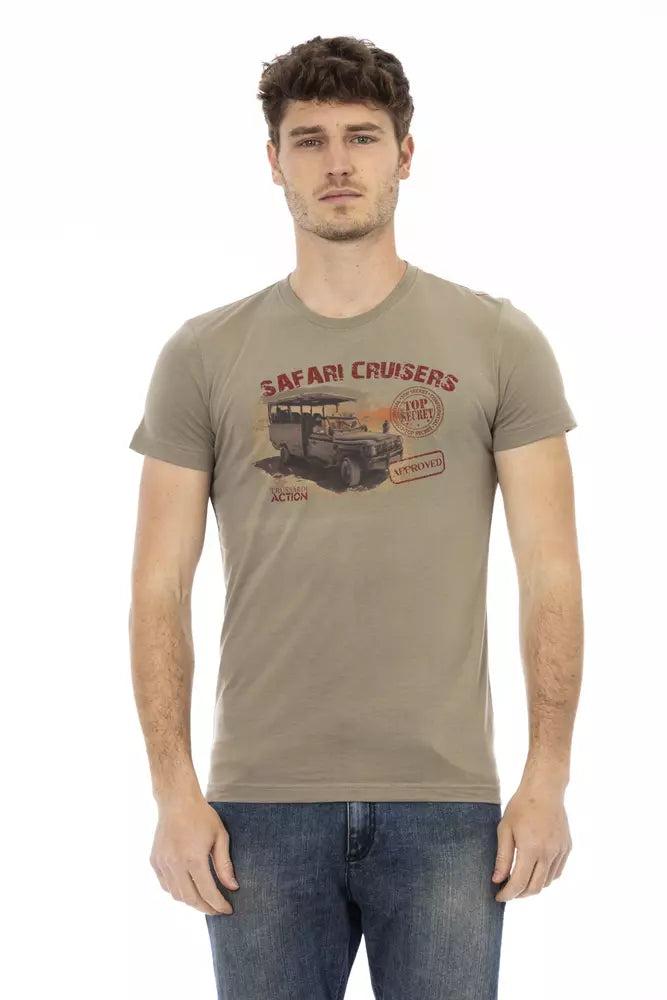 Green Cotton Men T-Shirt Trussardi Action