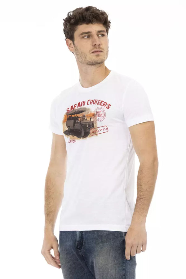 White Cotton Men T-Shirt Trussardi Action