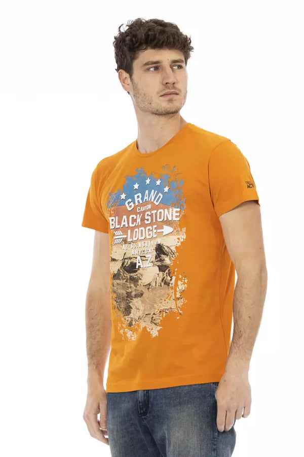 Orange Cotton Men T-Shirt Trussardi Action